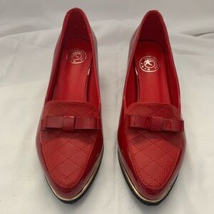 GUCIHEAVEN Red Patent & Quilted Leather Loafers